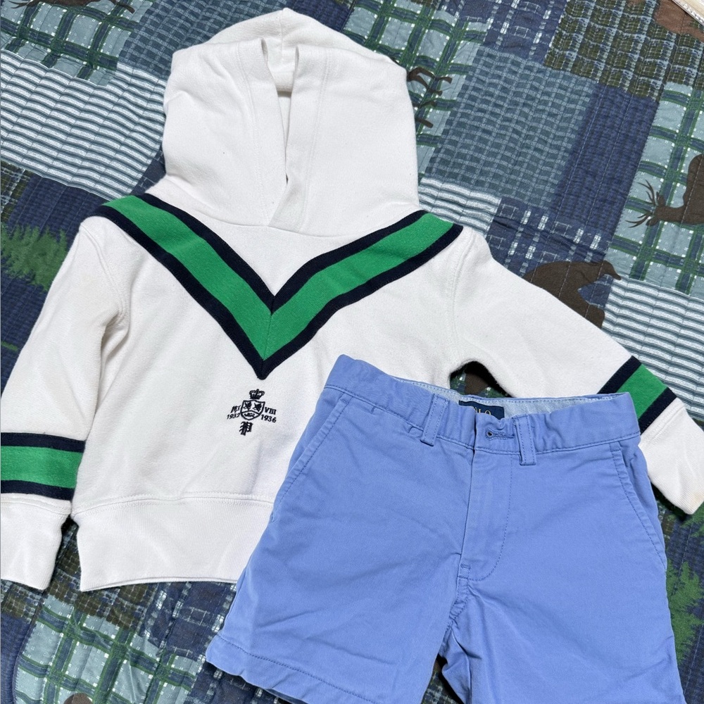 POLO Ralph Lauren Kids Boys Sweater Shorts Set 2T PREOWNED